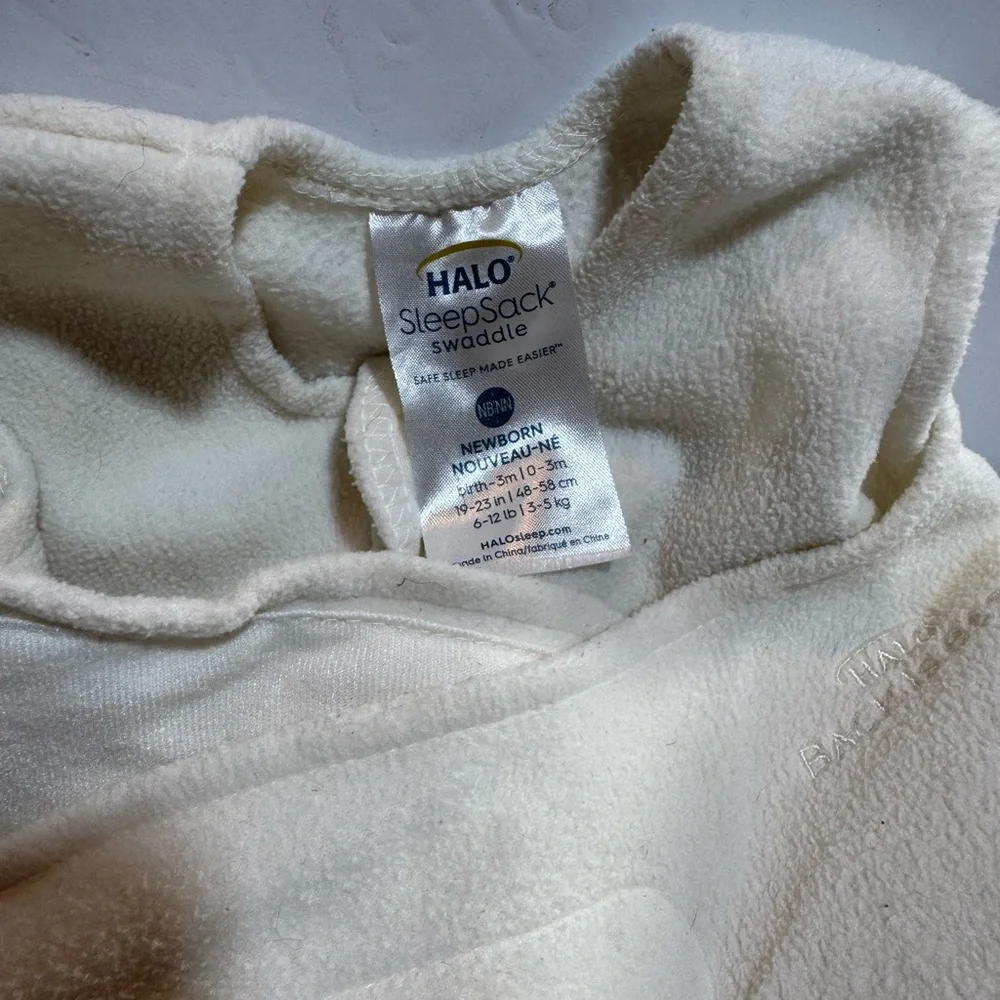 Halo SleepSack‎ Swaddle Newborn 0-3 Months Cream Micro Fleece Adjustable Wrap